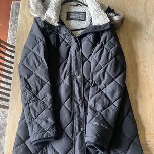 Eddie Bauer Black Quilted Puffer Jacket